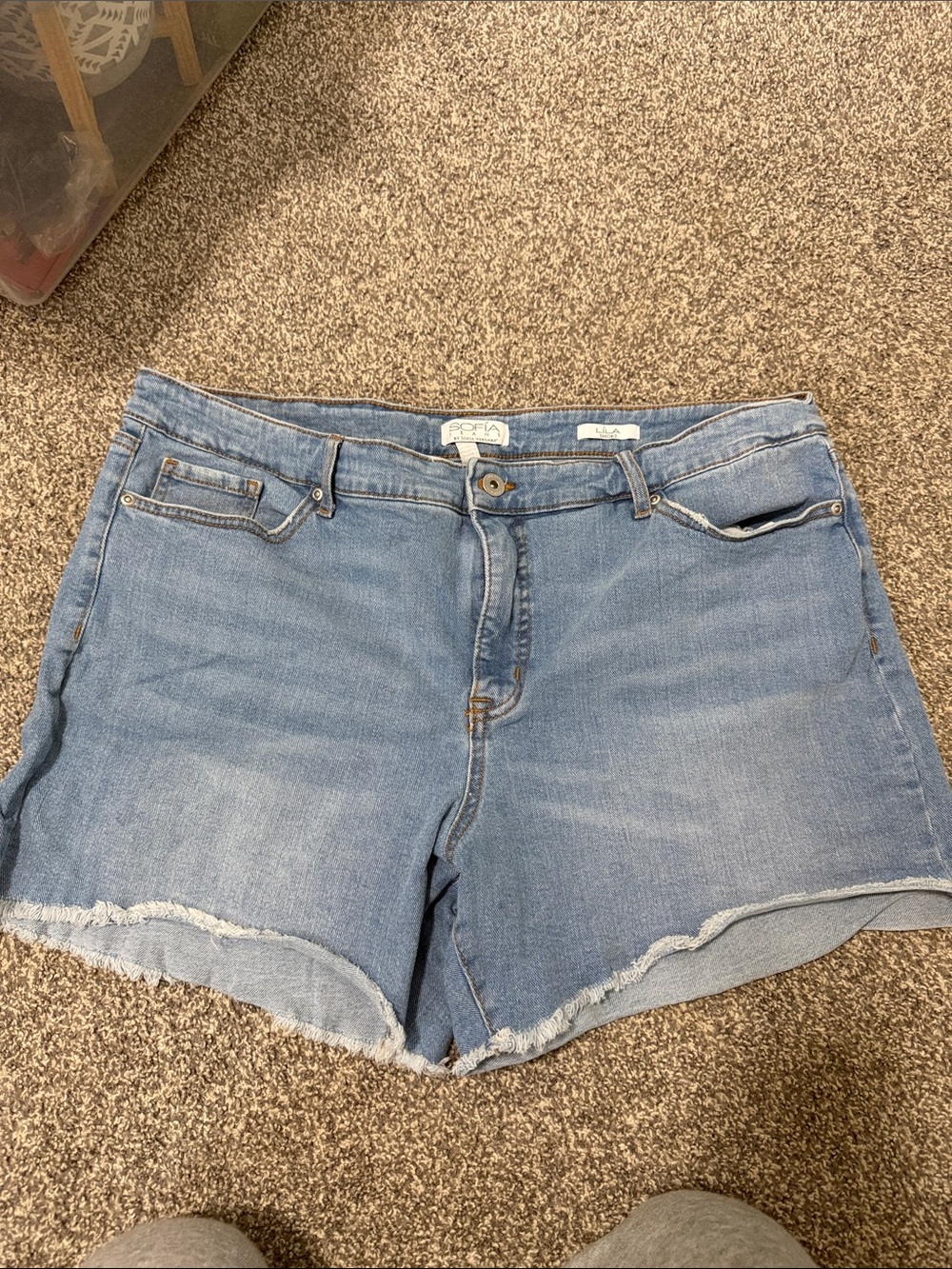 sofia by sofia vergara light blue denim cutoff shorts